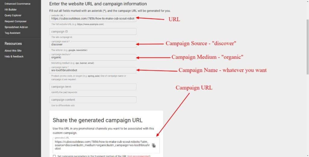 how to build campaign URL
